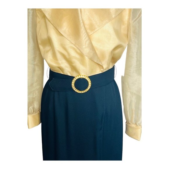 J.R. Nites by Caliendo Vintage  Evening Dress Gold & Black Size 7/8 - Picture 10 of 13